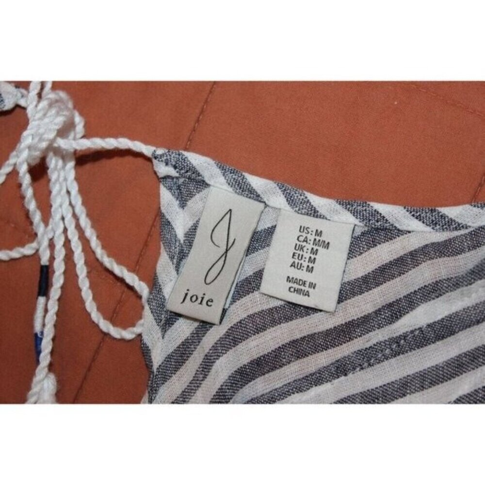 JOIE Womens Striped Linen Sleeveless Maxi Dress With Tie Back Detail Size M - Picture 8 of 9